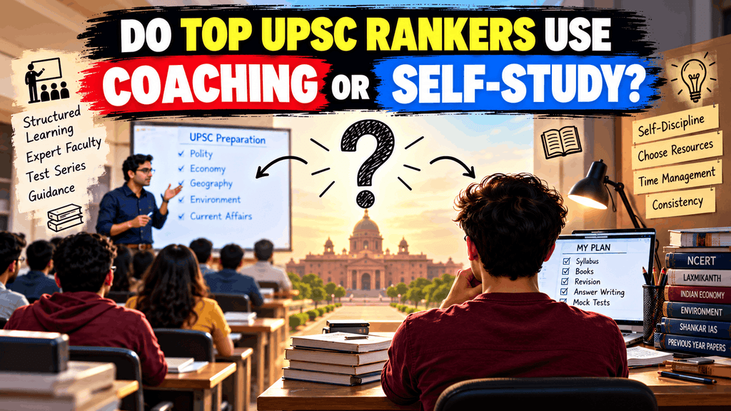 Do Top UPSC Rankers Use Coaching or Self-Study?